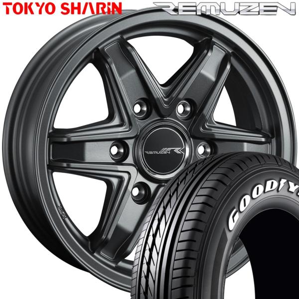 ★期間限定ラジアル★ TOKYO SHARIN【東京車輪】REMUZEN（レミューゼン）15ｘ6.0 ＋33 6H/139.7 マットガンメタ ｘ４本 ※GY EAGLE#1 ナスカープラス 195/80R15
