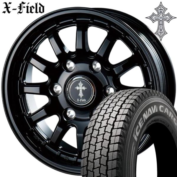 ★期間限定スタッドレス★ ベスト X-FIELD α（クロスフィールド アルファ）15ｘ6.0 ＋43 6H/139.7 ブラック ｘ４本 ※2025年製 アイスナビカーゴ 195/80R15