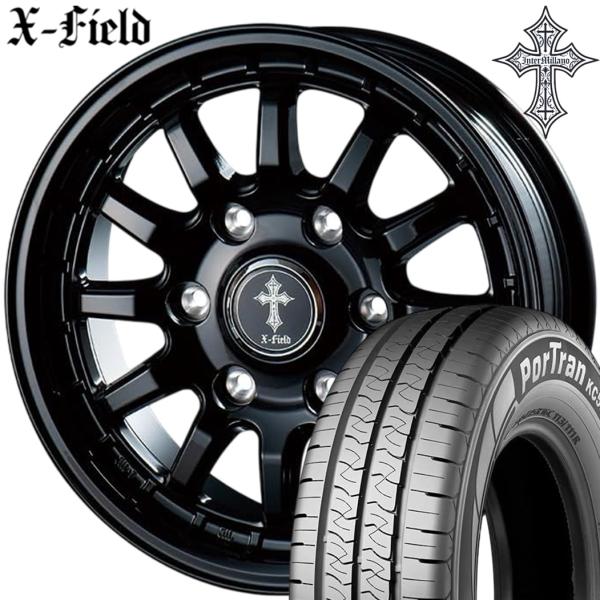 ★期間限定ラジアル★ ベスト X-FIELD α（クロスフィールド アルファ）15ｘ6.0 ＋43 6H/139.7 ブラック ｘ４本 ※KUMHO クムホ ポートラン KC53 195/80R15