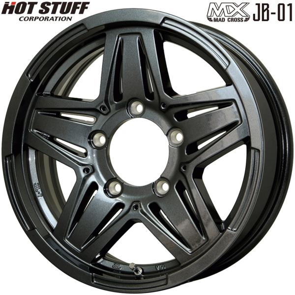 ★数量限定★ HOTSTUFF【ホットスタッフ】マッドクロス JB-01 16x6.0 ±0 5H/139.7 ガンメタ(GM)JB1-3 x4本