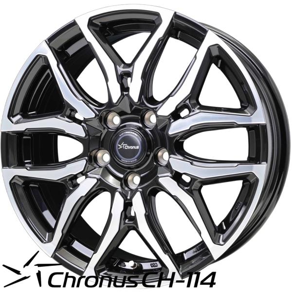 HOT STUFF ホットスタッフ Chronus（クロノス）CH-114 16ｘ6.0 +45 5H/114.3 BK/P（ブラックポリッシュ） ｘ4本
