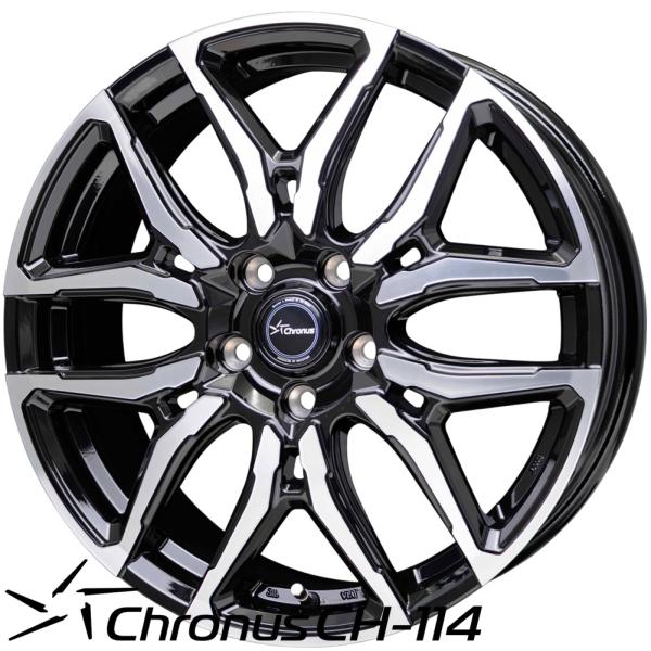 HOT STUFF ホットスタッフ Chronus（クロノス）CH-114 18ｘ7.0 +38 5H/114.3 BK/P（ブラックポリッシュ） ｘ4本