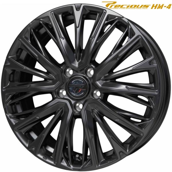 ホットスタッフ（プレシャス HM-4）18ｘ7.0 +55 5H/114.3 セミグロスブラック（GB） HM4-06 ｘ4本