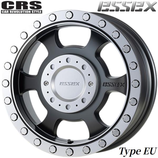 CRS エセックス【ESSEX】EU 1ピース 16x6.5 +48 6H/139.7 マットブラックリムポリッシュ(MBP)x4本 ※センターキャップ〈シルバー〉付き E26系/NV350|MB Car-Parts