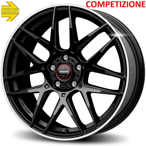 【MOMO COMPETIZIONE】モモ コンペティツィオーネ 17ｘ7.5 +48 5H/100 スーパーグロッシーブラックポリッシュ ｘ４本｜MB Car-Parts