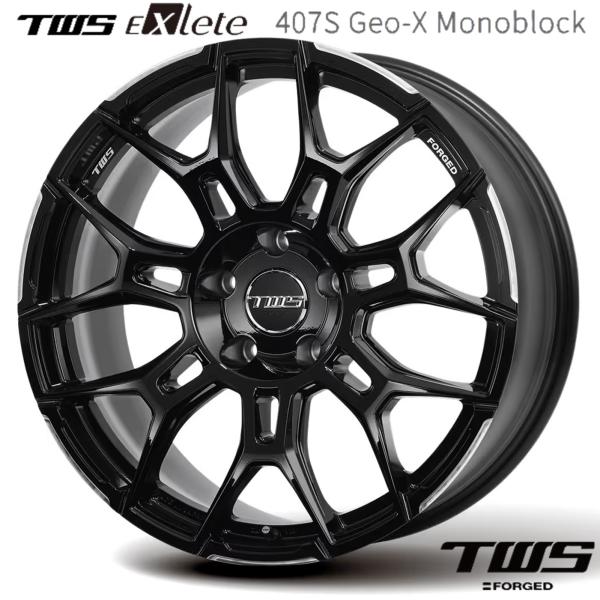 TWS EXlete 407S Geo-X Monoblock（エクスリート・407S ジオクロス モノブロック）20ｘ9.0 +20 6H/139.7 フェイス2グロスブラック/カットフィニッシュ ｘ4本｜MB Car-Parts
