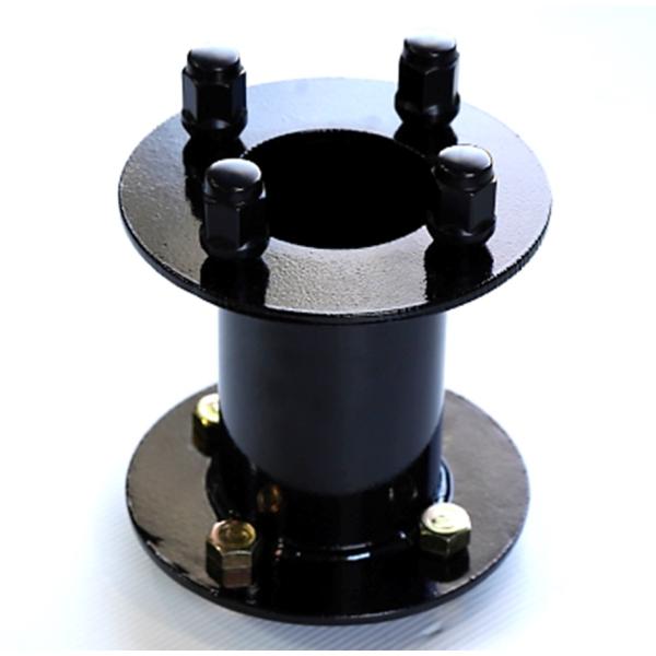 OTUNVTBK【オーバーテック】スペアタイヤブラケット（汎用品）高さ：124mm 取付面上下：140mm P.C.D：100 4H/4穴 M12xP1.25ナット付｜MB Car-Parts