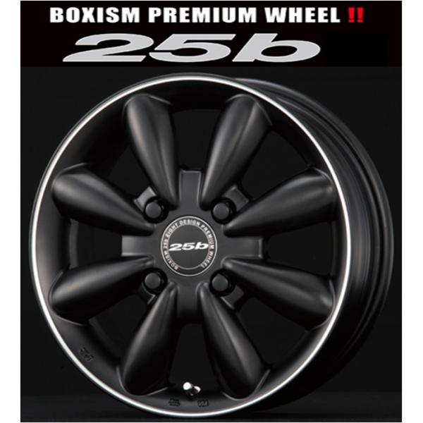 【ボクシースタイル】ボクシズム 25b 14ｘ5.0 ＋40 4H/114.3 ユーロブラック＋ポリッシュ ｘ４本セット｜MB Car-Parts 47,880円