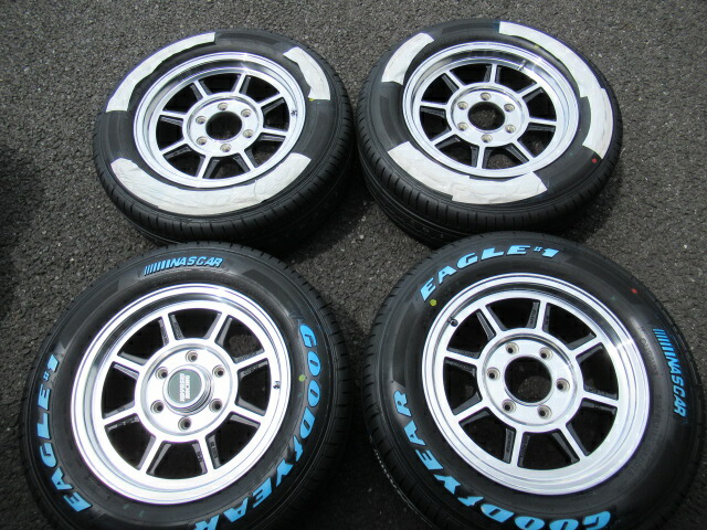 ★数量限定★HAYASHI RACING【ハヤシレーシング】STH 16ｘ7.0 ＋35 6H/139.7 ブラックポリッシュ（BK/P) ｘ4 本 ※GOODYEAR EAGLE＃1 NASCAR PLUS ナスカープラス 215/65R16 109/107C LT規格 ホワイトレタータイヤ｜MB Car-Parts 107,220円