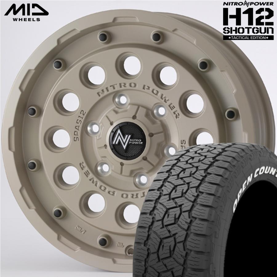 ★数量限定★MID【ナイトロパワー】H12 SHOTGUN 16ｘ6.5 ＋38 6H/139.7 セミグロスサンドベージュ(限定カラー)ｘ4本 ※TOYO オープンカントリー A/TIII 215/65R16 ホワイトレター