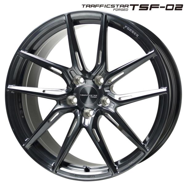 HOTSTUFF【トラフィックスター】TFS-02 19x8.0 +42 / 19x9.0 +45 5H/114.3 ブラッシュド&ブラッククリア(BRSC)x4本 ※7|MB Car-Parts