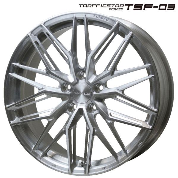 HOTSTUFF【トラフィックスター】TFS-03 20ｘ8.5 ＋38 5H/114.3 ブラッシュド（BRS）ｘ4本　※6/※7/※8