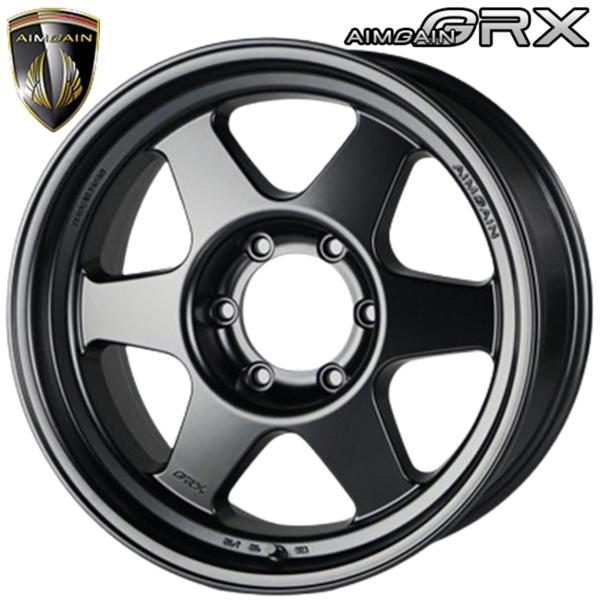AIMGAIN GRX【エイムゲイン ジーアールエックス】18ｘ9.0 ＋15 6H/139.7 セミグロスブラック（SGB）ｘ4本