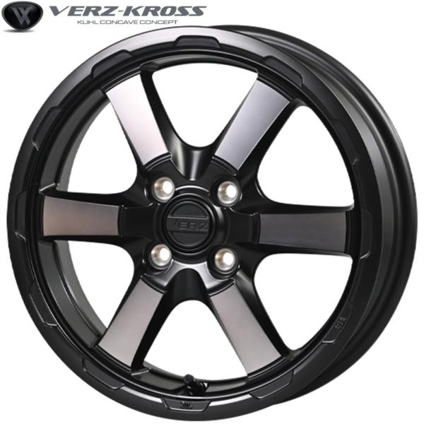 VERZ-WHEELS VERZ-KROSS X6【ヴェルズクロス クロスシックス】 15x4.5 +45 4/100 マットブラック(MB)x4本セット ※ディスク部は切削|MB Car-Parts