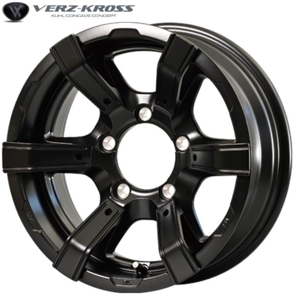 VERZ-WHEELS VERZ-KROSS X6【ヴェルズクロス クロスシックス】 16ｘ6.0 -5 5/139.7 マットブラック（MB）ｘ4本＋オプション ホイールフィンカラー仕様