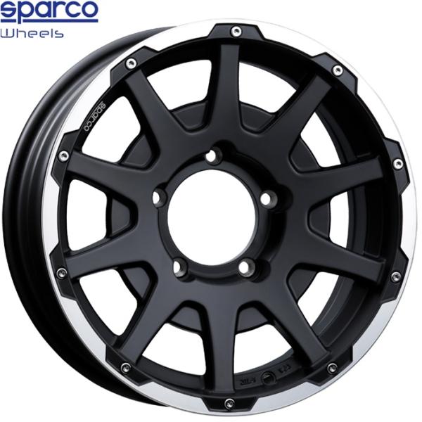 OZ SPARCO DAKAR【スパルコ ダカール】16ｘ5.5 &plusmn;0 5H/139.7 マットブラックリップポリッシュ+リベット（MBP）ｘ4本　※ジムニーシエラ専用（パーツキット付属）｜MB Car-Parts