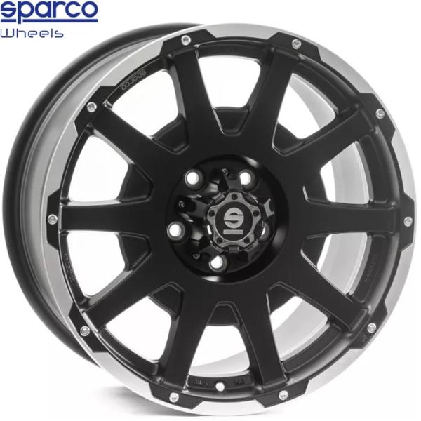 OZ SPARCO DAKAR【スパルコ ダカール】17ｘ7.5 +35 5H/112 マットブラックリップポリッシュ+リベット（MBP）ｘ4本