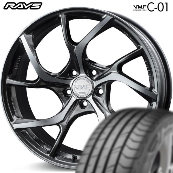 ★数量限定★ レイズ VMF C-01 20ｘ8.5 +45 5/120 ダイヤモンドカット/シャイニングブラックメタル ｘ4本 ●厳選輸入タイヤ● 245/45R20