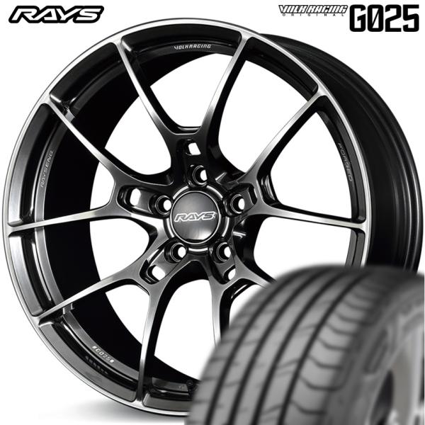★数量限定★ レイズ ボルクレーシング G025 20ｘ8.5 +43 5/120 シャイニングブラックメタル/リムエッジDC（HK）ｘ4本 ●厳選輸入タイヤ● 245/45R20