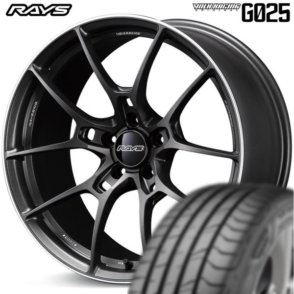 ★数量限定★ レイズ【VOLKRACING】ボルクレーシング G025 20x8.5 +43 5/120 マットガンブラック/リムエッジDC(MK)x4本 ●厳選国産タイヤ● 245/45R20|MB Car-Parts