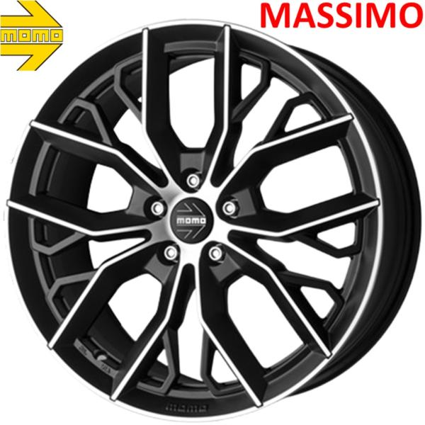 【MOMO MASSIMO】モモ マッシモ 18ｘ8.0 +40 5H/110 マットブラックダイヤモンドカット（MBDC）ｘ４本｜MB Car-Parts