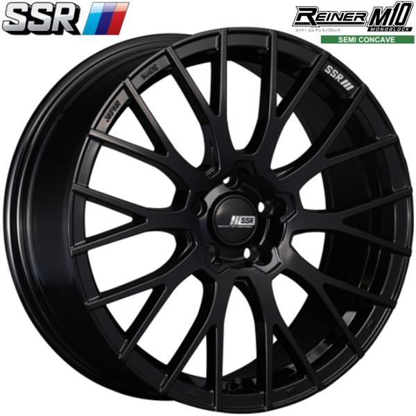 SSR REINER M10 MONOBLOCK【ライナー M10 モノブロック】19ｘ8.5 ＋44 5H/112 グロスブラック（GB）ｘ2本　※セミコンケイブフェイス