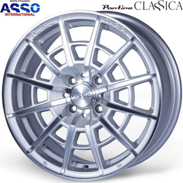 ASSO【アッソインターナショナル】PARTIRE CLASSICA（パルティーレ クラシカ） 14ｘ6.0 +33 4H/98 ネイキッドシルバー（S）ｘ4本　フィアット500/フィアット500C