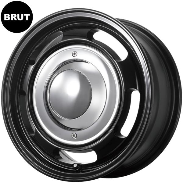 BRUT【ブルート】BR-00 16x6.5 +25 6H/139.7 ミリタリーブラック(MLB)x4本 ※2 付属センターHighタイプキャップ(クローム)|MB Car-Parts