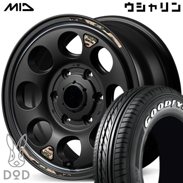 ★数量限定★【MID WHEELS × DOD】ウシャリン 16ｘ6.5 ＋38 6H/139.7 セミグロスブラック/リムヴァーレイポリッシュ ｘ4本 ※ナスカープラス 215/65R16 108,295円