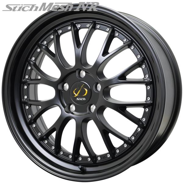 シュティッヒ【STICH】メッシュ(Mesh)NR 21x8.5 +38 5H/114.3 セミグロスブラック(GB)SNR-19 x4本 ※リム深度52.2mm/M14対応|MB Car-Parts