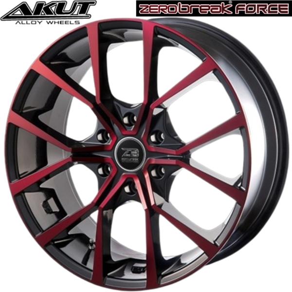 アクト【AKUT】ゼロブレイク フォース（ZEROBREAK FORCE） 20ｘ8.5 +40 6H/139.7 ブラックポリッシュキャンディーレッド（BKPRED）ｘ4本