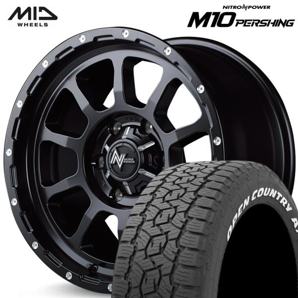 ★数量限定★MID【ナイトロパワー】M10 PERSHING（パーシング）17ｘ6.5 ＋38 6H/139.7 セミグロスブラック/マシニング ｘ４本 ※オープンカントリー 215/60R17