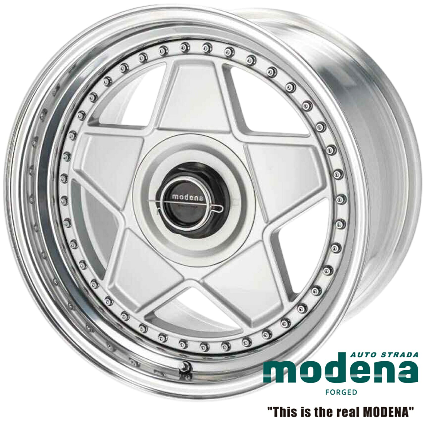 MODENA【アウトストラーダ・モデナ】17x7.0J +34 / 17x9.0J +44 5H/114.3 ハブ径φ73.1 シルバー(SIL)x4本 ※NSX(NA1・NA2)専用・フル鍛造2ピース|MB Car-Parts