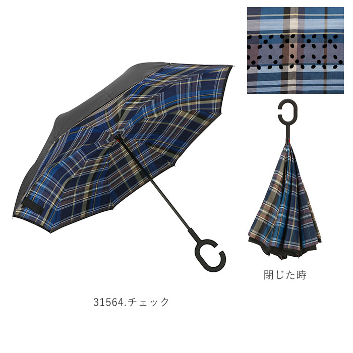 【楽天市場】逆さ傘 楽天 60cm 8本骨 長傘 おしゃれ さかさ傘 逆さがさ メンズ レディース シンプル かわいい 自立 C型持ち手 ...