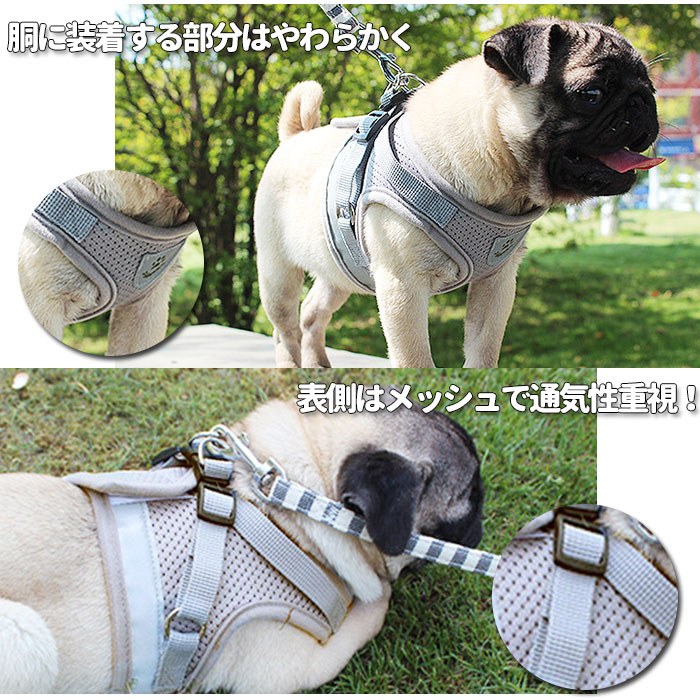 楽天市場 ハーネス 小型犬 中型犬 楽天 ペット用品 リード セット お散歩 グッズ 可愛い 抜けない 胴輪 反射板 マジックテープ 愛犬グッズ ペット用品 ペットグッズ 犬用品 いぬ シンプル ハーネスベルト 夜 安全 お散歩用 紐 Backyard Family インテリアタウン