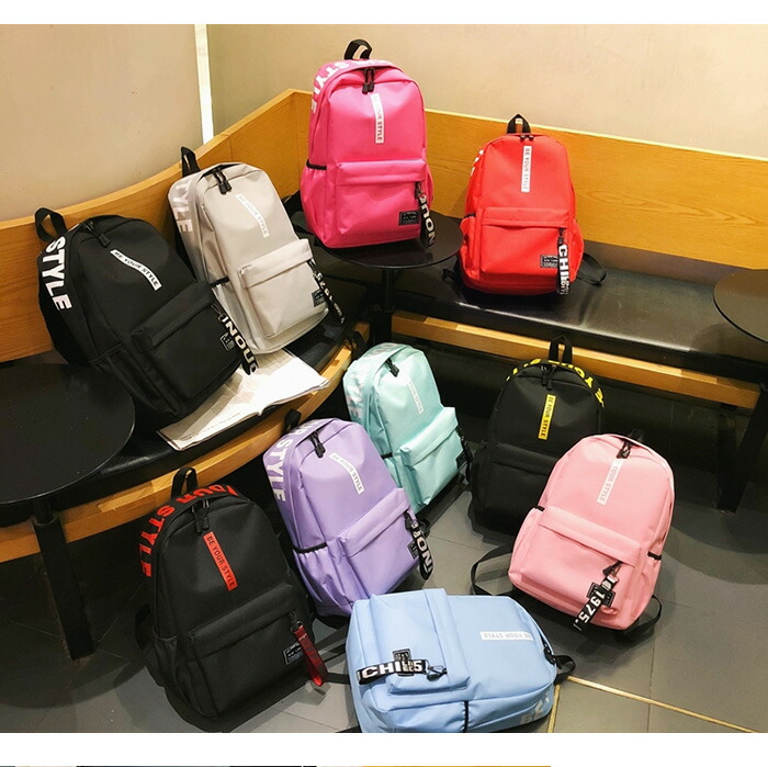 楽天市場 リュック 通学 女子 韓国 楽天 中学生 高校生 大容量 おしゃれ レディース ロゴ ストラップ かわいい 黒 ブラック Pc タブレット 収納 軽量 軽い スポーティー カラフル リュックサック バックパック Backyard Family インテリアタウン