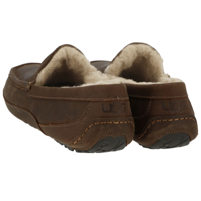 Ugg メンズ スリッポン Ascot Matte アグ 天然皮革 モカシン 本革 Leather シープスキン あったか ウール 防寒