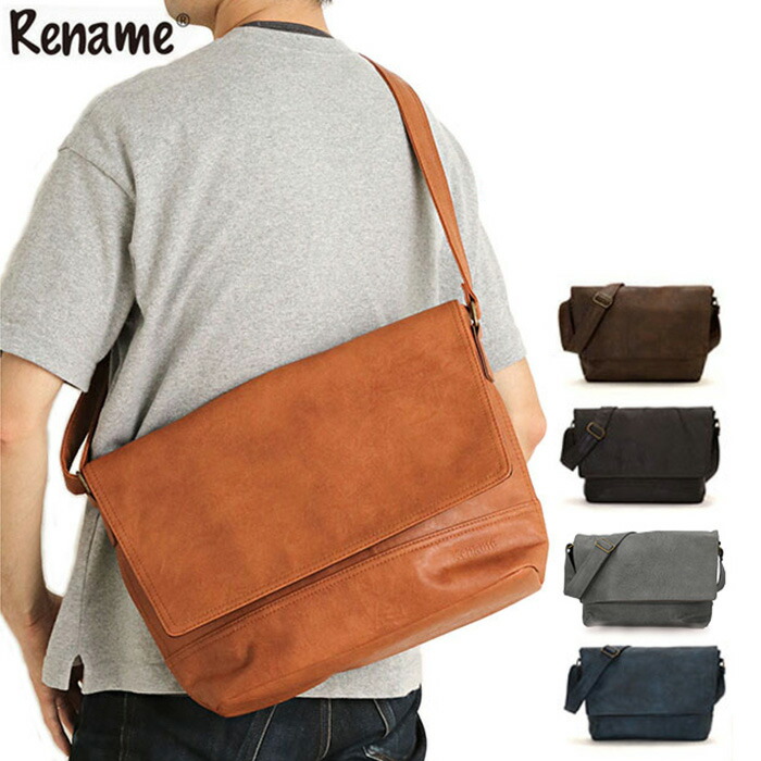楽天市場 斜めがけ ショルダーバッグ メンズ レディース 革 通学 通勤 旅行 合皮 軽量 斜め メッセンジャーバッグ 黒 シンプル リネーム Rename ショルダーバッグ Backyard Family インテリアタウン
