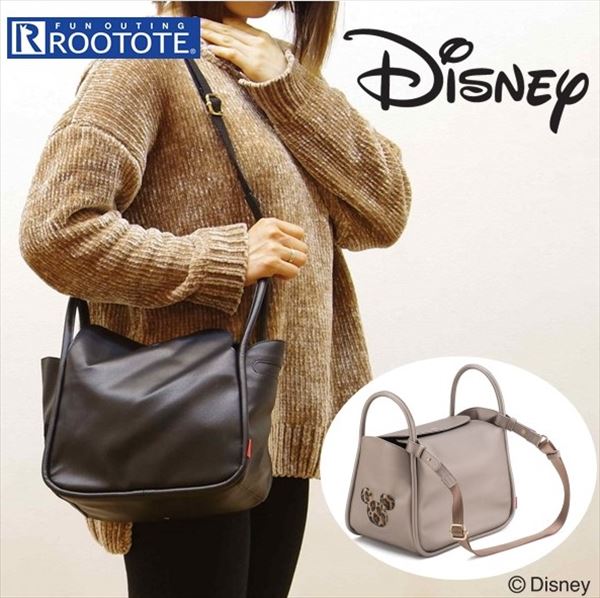 楽天市場 ルートート ディズニー 楽天 ハンドバッグ ショルダーバッグ ブランド Rootote レディース 斜めがけ 2way トート 大人 かわいい おしゃれ シンプル 合皮 フェイクレザー 通勤 通学 冬 秋冬 ハラコ風 エコファー おでかけ サブバッグ Disney Deli Lt デリ 2way