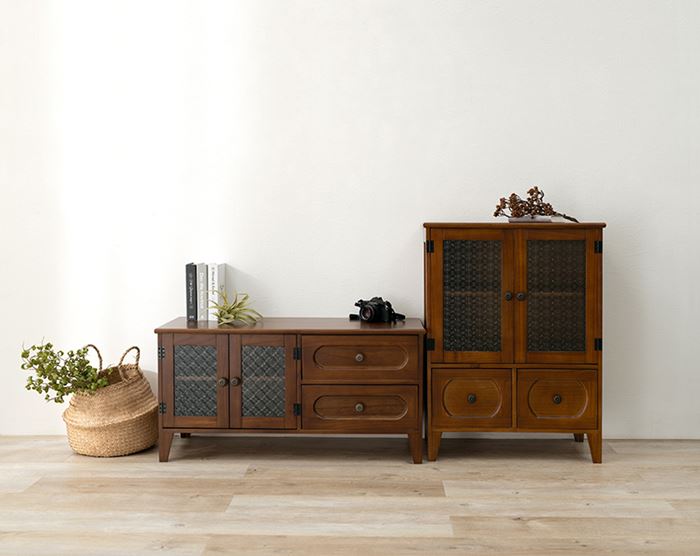 楽天市場】キャビネット ガラス扉 通販 MCC-5187BR レトロシリーズ