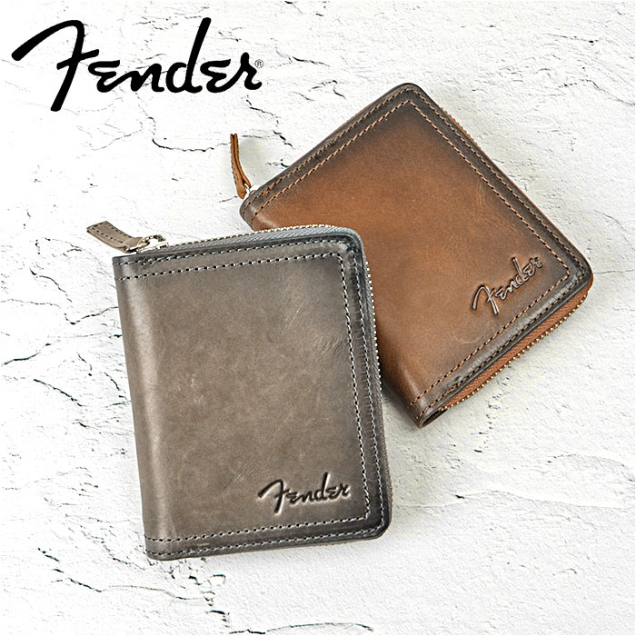 Fender フェンダー 財布 二つ折り 503 お財布 さいふ 折り財布 折財布 メンズ財布 二つ折り財布 2つ折り財布 コインケース ファスナー サイフ 小銭入れ 札入れ カード レザー 革 メンズ レディース コンパクト ユニセックス シンプル
