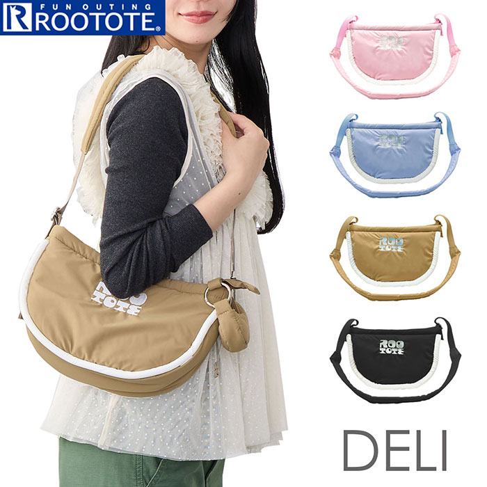 ルートート ショルダーバッグ ROOTOTE 3641 通勤 サブバッグ 斜めがけバッグ 肩掛けバッグ ショルダーバック ポーチ付き 軽量 軽い 小さめ 横型 大人 かわいい おしゃれ 旅行 可愛い オシャレ DELI puffer レディース