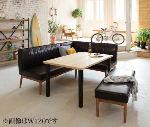 【ソファカラー:ダークブラウン】ダイニングセット（テーブル&ソファ ベンチ） 西海岸テイスト モダンデザインリビングダイニングセット 5人 4点セット(テーブル+ソファ1脚+アームソファ1脚+ベンチ1脚) 右アーム W150 82,150円