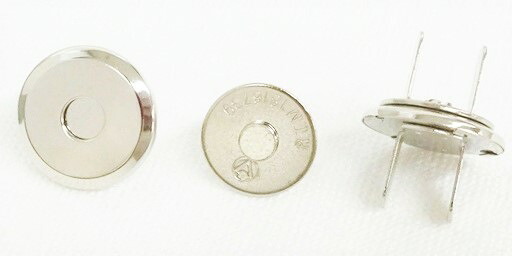 海外製薄型マグネットホック 14mm ニッケル 200組入 まとめ買い 大容量【マグネットホック マグネットボタン 差し込み式 バッグ カバン トートバッグ ポーチ バッグ ポーチ 留め具 金具 磁石ボタン ハンドメイド 手芸 リメイク 交換用 手作り】|手芸材料の専門店 持ち手屋さん
