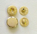 バネホック＃2　10組セット　本金ゴールド【持ち手　革　テープ　チェーン　ショルダー　カバー　ホック　金具　修理　交換用　付け替え　ネコポス便対応】