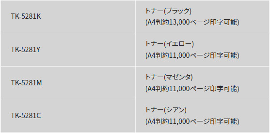 京セラ TK-5281K TK-5281Y 最安 P6130cdn プリンター TK-5281M トナー