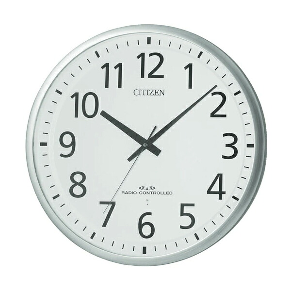 CITIZEN シチズン 掛け時計 電波時計 連続秒針 スペイシーM465 8MY465-019 銀色ヘアライン｜家電横丁店