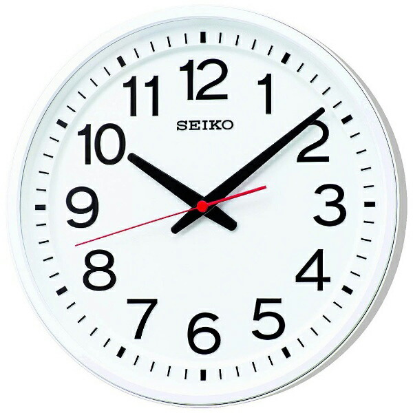 SEIKO セイコー 掛け時計 銀色メタリック（文字盤白） KX235S 教室の時計 オフィスタイプ アナログ クオーツ時計 教室 学校
