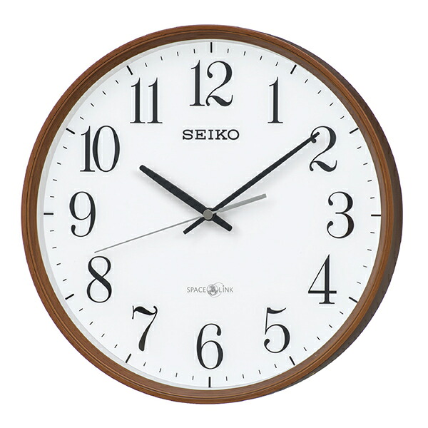SEIKO セイコー 掛け時計 GP220B 濃茶木目模様 スペースリンク(衛星電波クロック) アナログ 電波時計|家電横丁店