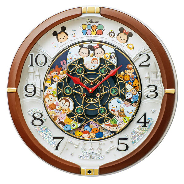 SEIKO セイコー 掛け時計 からくり時計 Disney Time(ディズニータイム) FW588B 茶メタリック アナログ 電波時計|家電横丁店